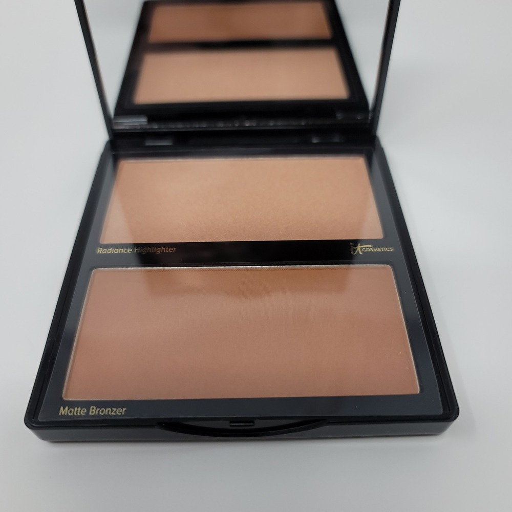 IT Cosmetics Hello Cheekbones Matte Bronzer Love Highlighter Contour Duo New - Picture 3 of 8